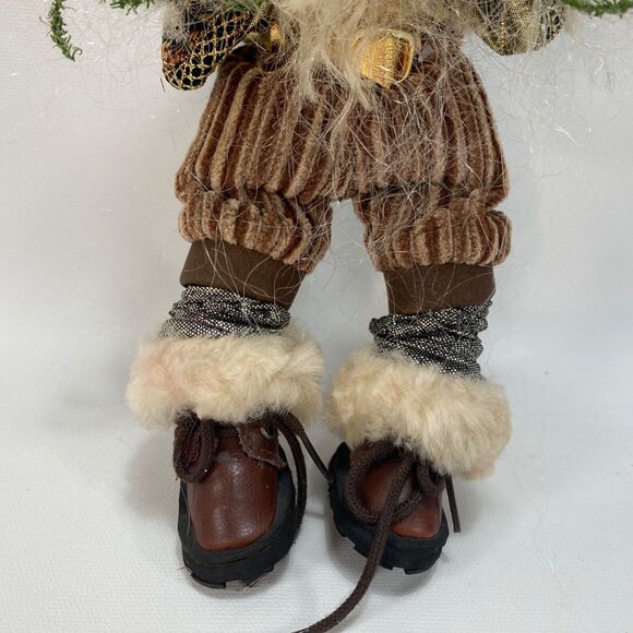 Old World Folk Art St Nick Santa Rustic Velvet Ethnic Garland 12" Christmas Doll - Picture 3 of 10